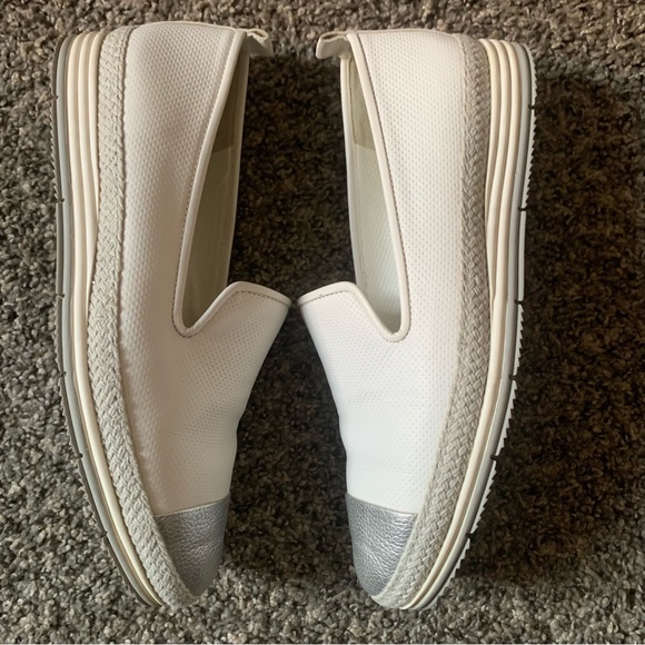 Paul Green Posh White& Silver Espadrilles Size 9 - Picture 5 of 11